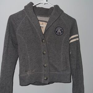 Vintage 2000’s Abercrombie & Fitch Charcoal Varsity Jacket